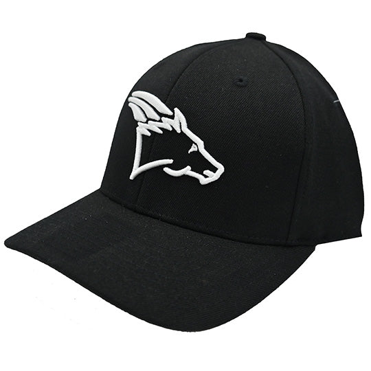 Coolhorse Black Fitted Cap with White Logo