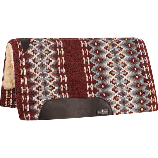 Classic Equine 1" Sensorflex Saddle Pad 34" X 38"- Burgundy/Blue