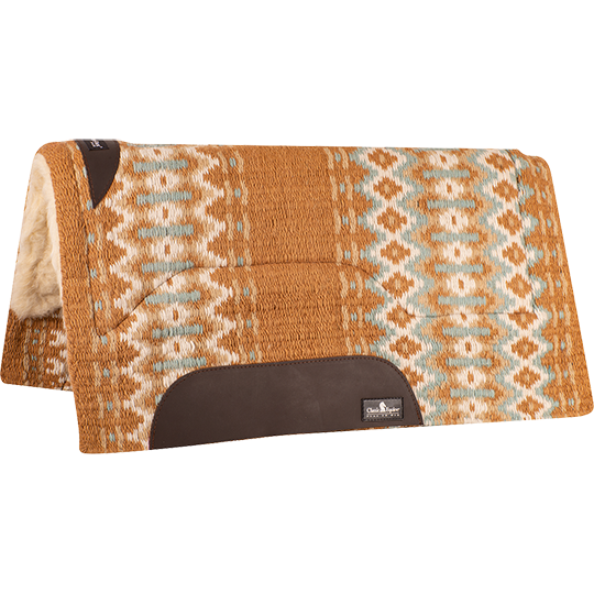 Classic Equine 1" Sensorflex Saddle Pad 34" X 38"- Buckskin/Aqua