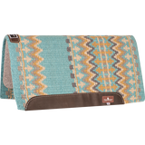 Classic Equine 1" 32"X34" Wool Top Saddle Pad- Turquoise/Honey