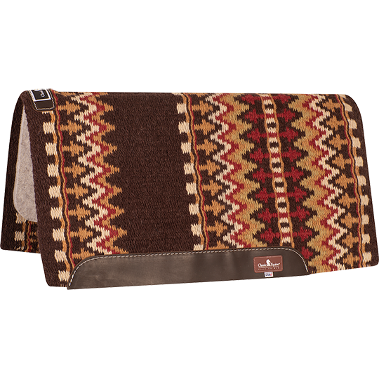 Classic Equine 1" 34"X38" Wool Top Saddle Pad- Coffee/Red