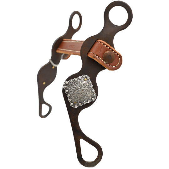 Dale Myers 8.5" Leather Mouth Piece Square Concho Bit