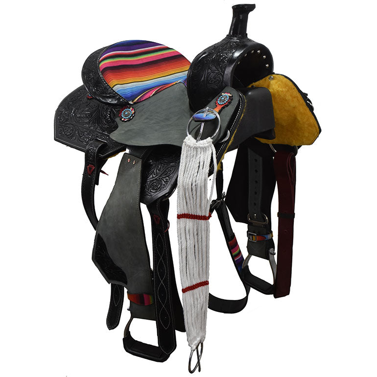 New! 15" Silver Royal by Tough One Serape Barrel Racing Saddle