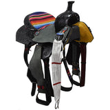 New! 15" Silver Royal by Tough One Serape Barrel Racing Saddle