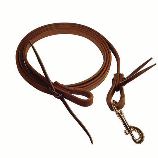 5/8" X 8' Leather Reins - Medium Oil Color, Made In USA, Horse Riding Equipment 13 thumbnail image