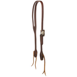 Cowperson Tack 5/8" Harness Leather Slit Ear Headstall with Square Indian Head Concho