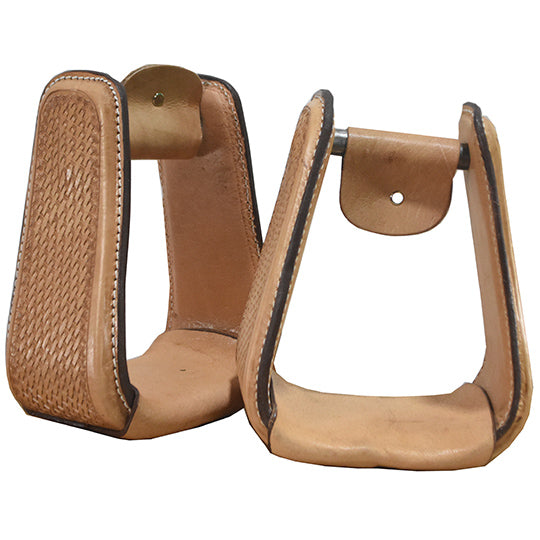 Jerry Beagley 4" Basket Stamped Roper Stirrups