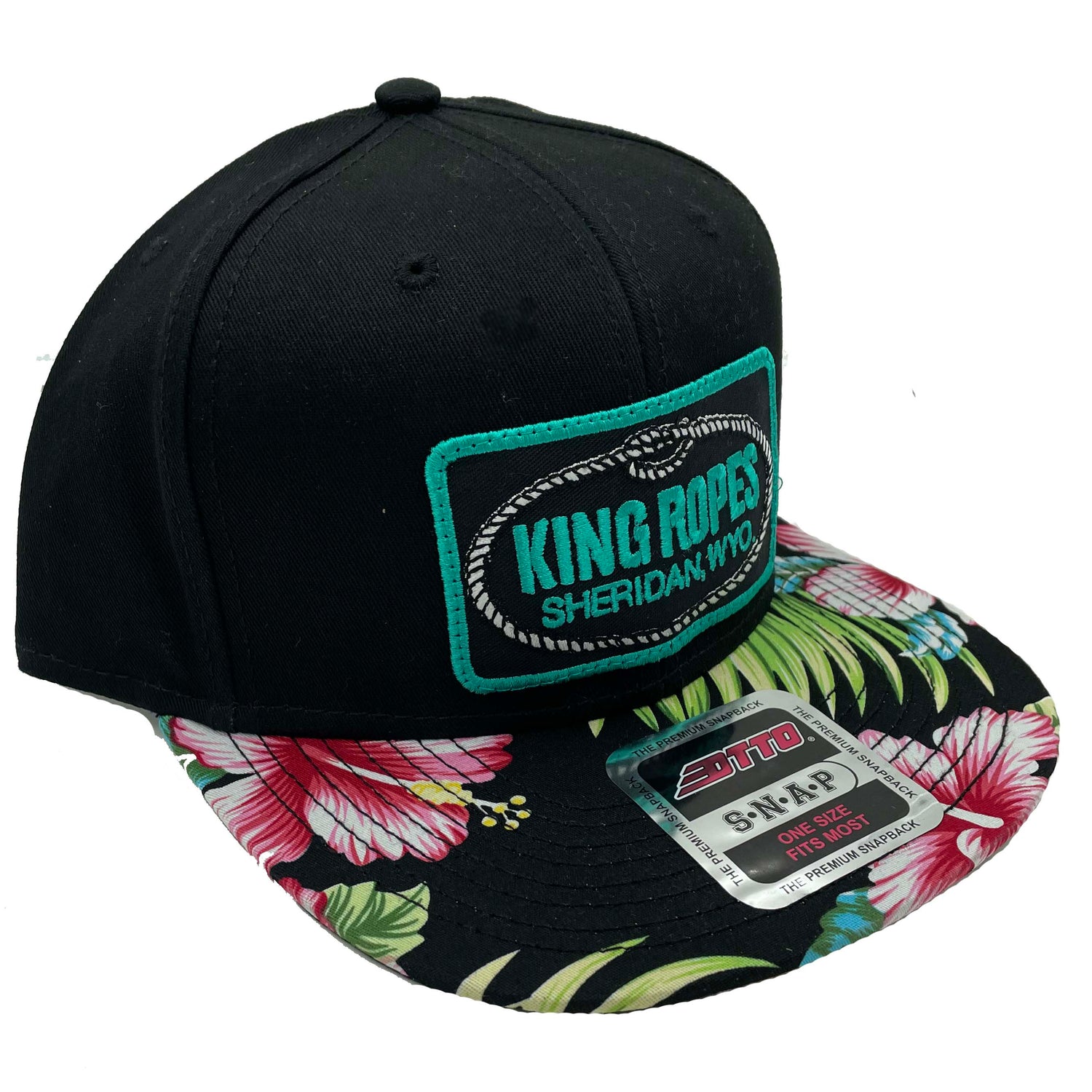 King Ropes Floral Brim Flat Bill Cap