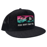 Red Dirt Hat Co. Heather Black and Black Mesh Cap with Miami Vice Patch