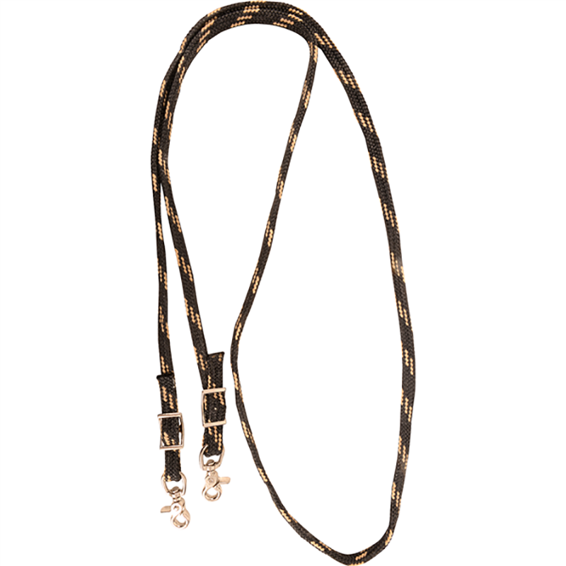 Martin Saddlery Waxed Nylon Roping Reins- Black and Tan