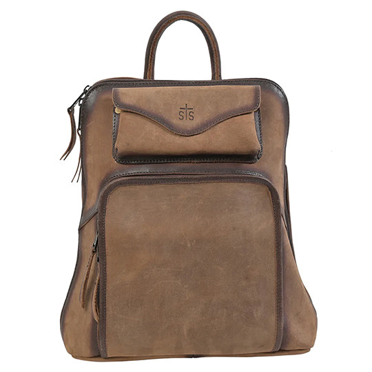 distressed brown leather backpack purse STS Ranchwear Baroness Sunny Backpack