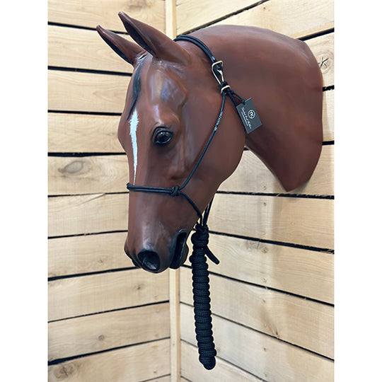 Twisted Knot Halters Easy Off Halter with 10" Lead Rope- Black