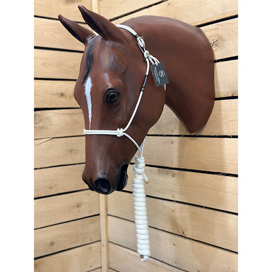 Twisted Knot Halters Easy Off Halter with 10" Lead Rope- White